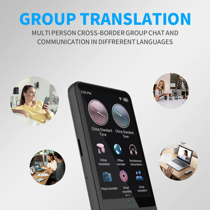 AI Language Translator Device – 138 Languages Two-Way Real-Time Voice Translation with ChatGPT Support for Travel & Business
