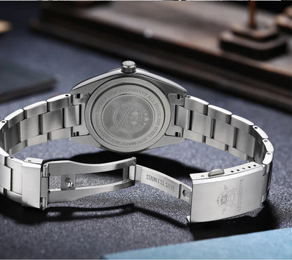 ADDIESDIVE AD2030 Men’s Quartz Watch — 36MM Simple Steel Dive Wristwatch, 10Bar Waterproof, Bubble Mirror Glass Sports Timepiece