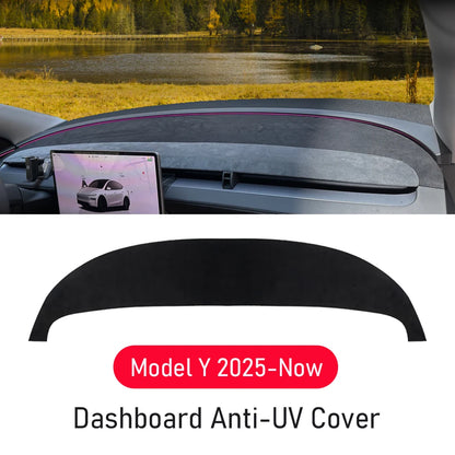 Tesla Model Y Juniper 2025–2026 Suede Dashboard Cover – Anti-UV Sunshade Protector Mat with Non-Slip Padding
