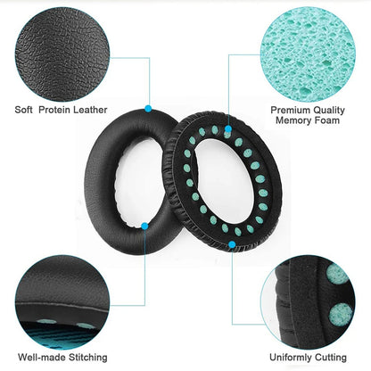 KUTOU Replacement Ear Pads for Bose QC45 – Soft Protein Leather Cushions for QuietComfort 45
