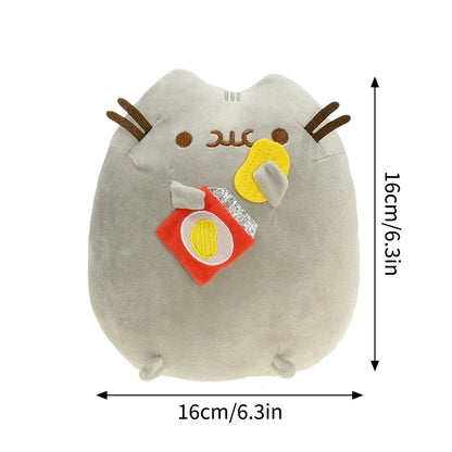 Pusheen Cat Figure and Plush Pillow - Cute Anime Desk Decor, Fluffy Cushion Ornament, Birthday Gift for Cat Lovers and Pusheen Fans