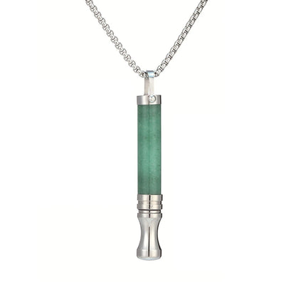 Quit Smoking Meditation Pendant Necklace – Titanium Steel Unisex Anti-Smoking Necklace with Filter Cotton