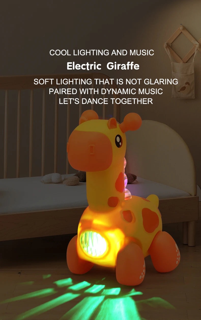 Giraffe Crawling Toy with Lights & Music – Educational Rope Toy for Toddlers, Early Learning Puzzle Toy