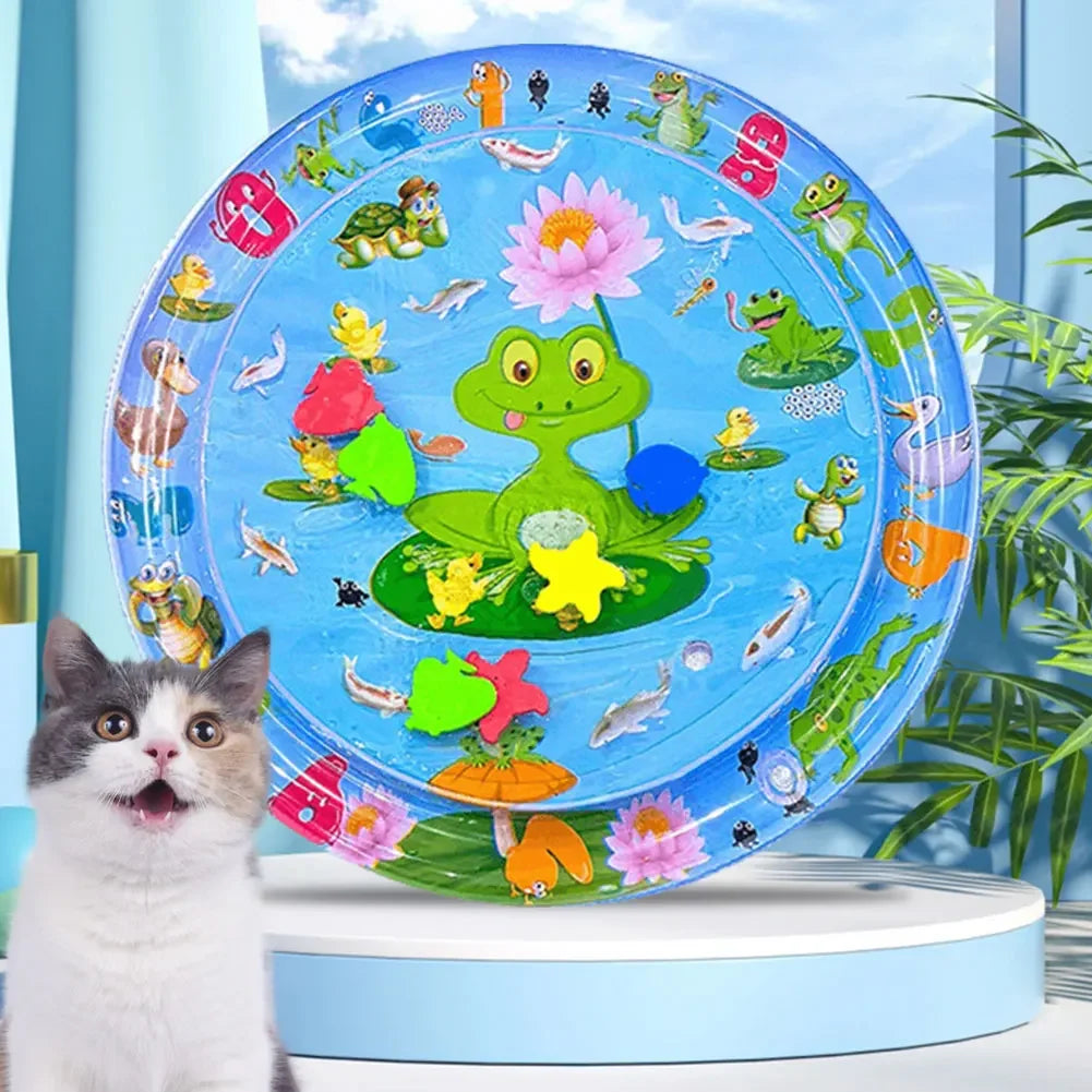 Thickened Sensory Water Mat for Cats – Cooling and Cleaning Play Mat for Summer Pet Supplies and Accessories