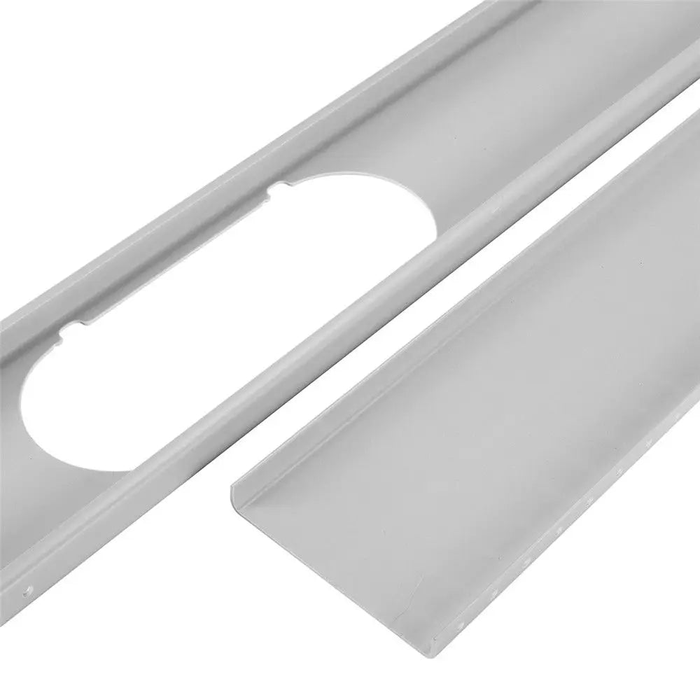 Adjustable Portable AC Window Kit – Slide Plate & Exhaust Hose Connector Adaptor with Wind Shield