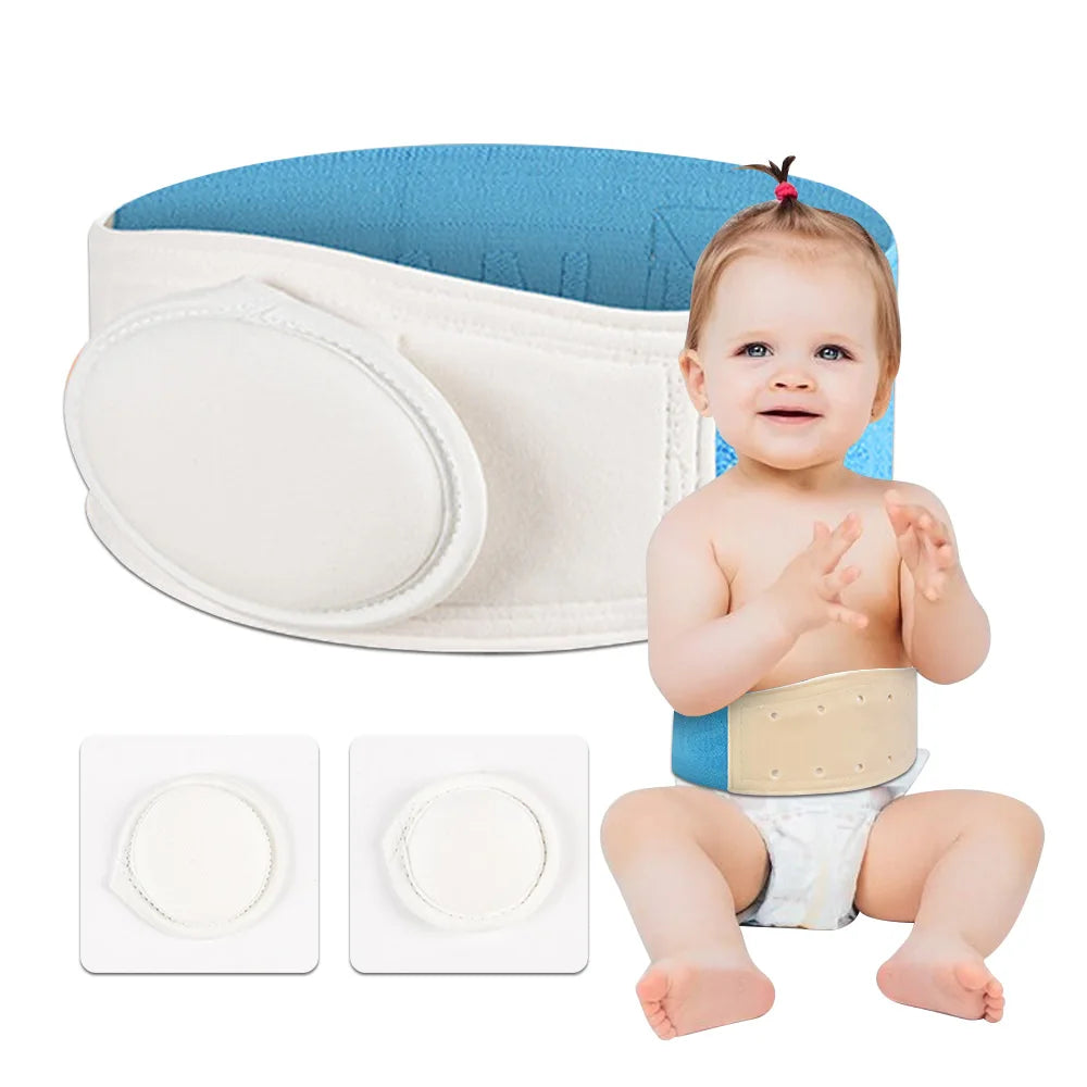 Infant Hernia Belt with 3 Pads — Umbilical & Inguinal Navel Support for Newborn Baby Belly Button Treatment