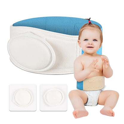 Infant Hernia Belt with 3 Pads — Umbilical & Inguinal Navel Support for Newborn Baby Belly Button Treatment