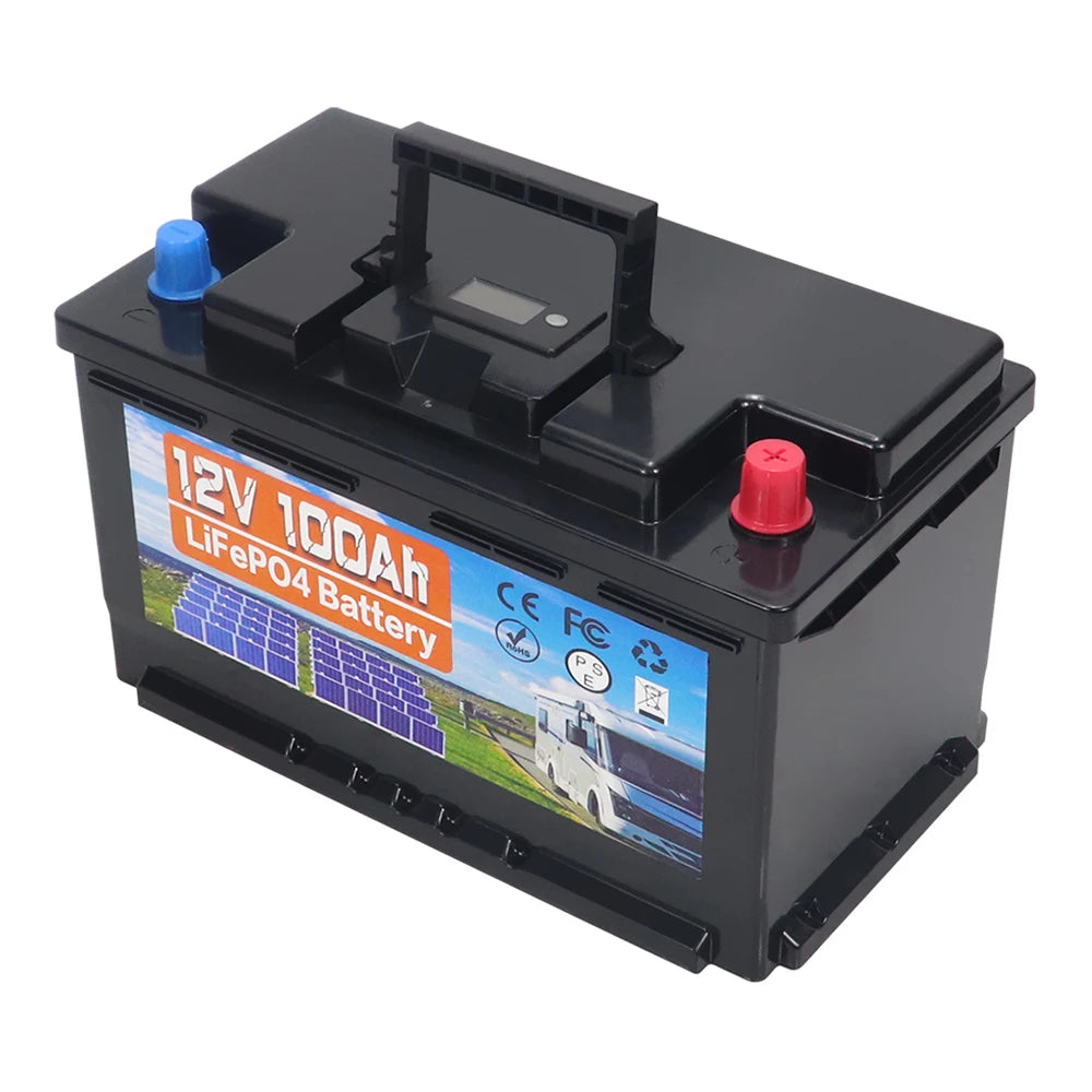 12V 120Ah LiFePO4 Battery Pack – Built-in BMS Lithium Iron Phosphate for Home Backup Power & Energy Storage Systems