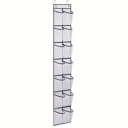 Over The Door Shoe Organizer - 14/24/40 Grid Mesh Pocket Hanging Rack for Closet Shoe Storage & Organization
