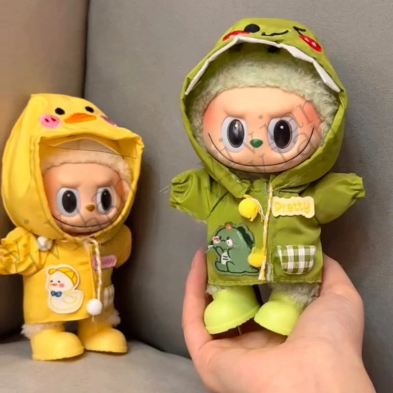 Mini Raincoat & Boots Outfit for Labubu Idol Doll – Doll Clothes & Accessories Gift Set