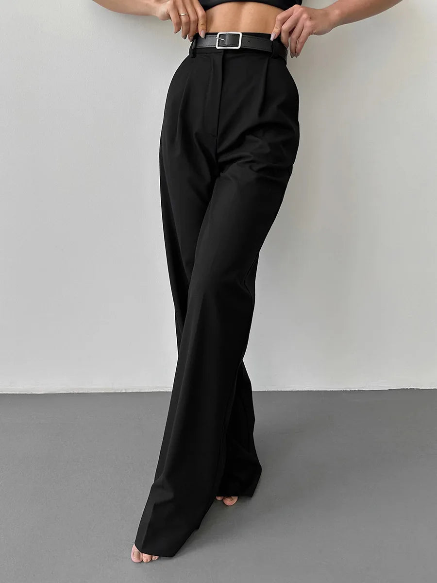 Women's Classic Straight Leg Pants – Versatile Loose Fit, Wide Leg for Office, Tourism, Spring & Summer Casual Wear