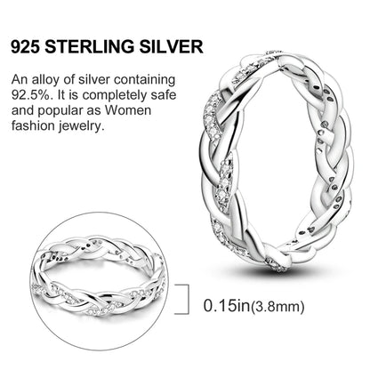 925 Sterling Silver Ring – Infinite Love Star & Moon Design for Women, Wedding Jewelry Gift