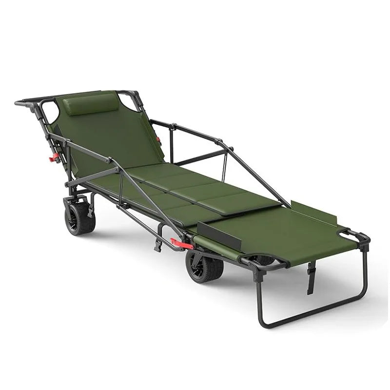 Foldable Outdoor Camping Trolley - Portable Beach Cart Push Chair & Utility Trailer for Outdoor Activities
