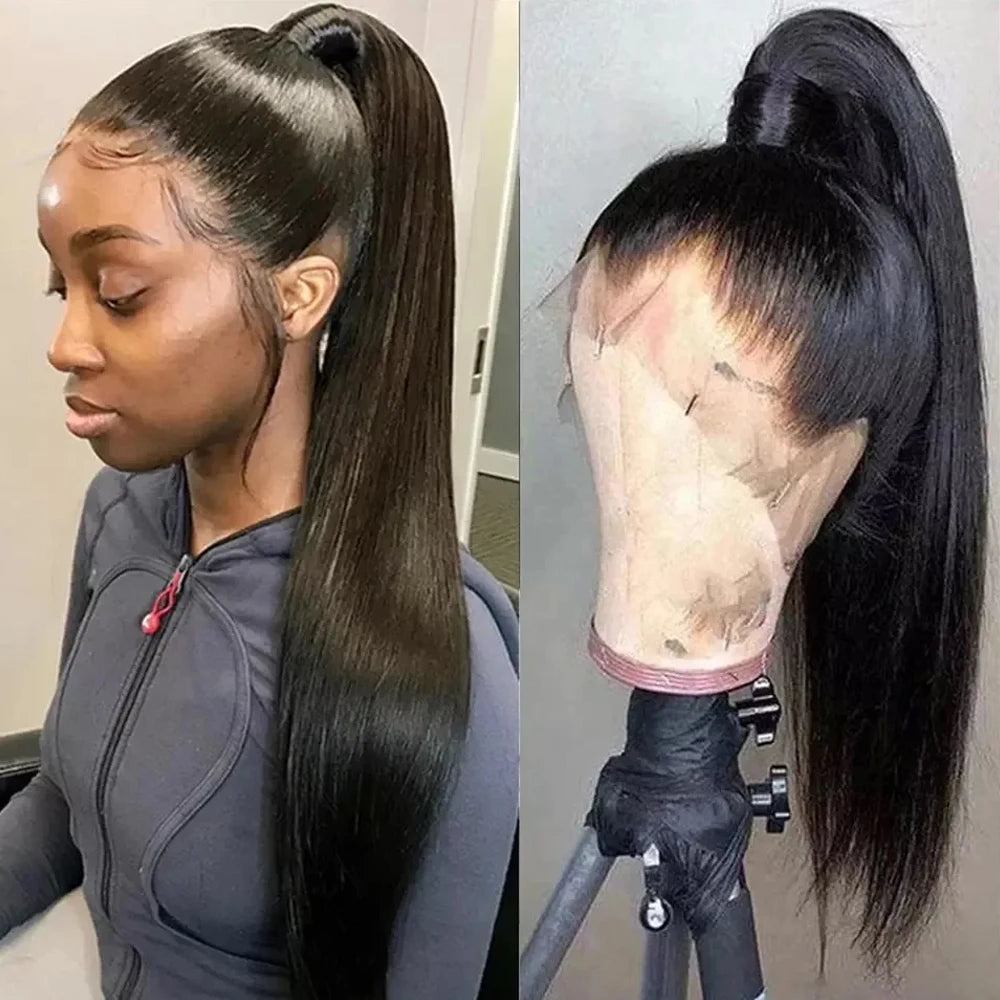 250% Density 360 Full HD Lace Front Human Hair Wig – 13x6 Straight Pre-Plucked Glueless Ready-to-Wear Wig for Women