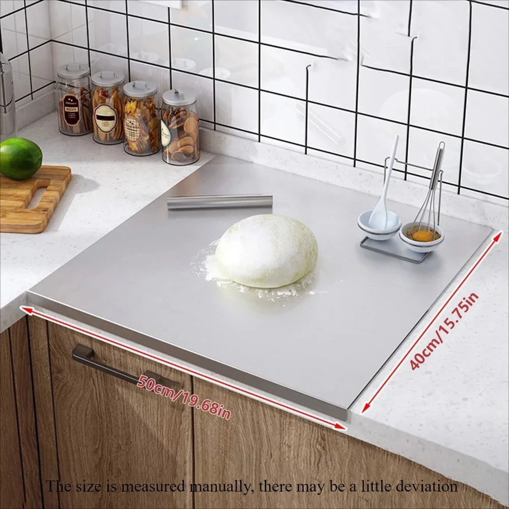 304 Stainless Steel Cutting Board — Non-Slip Kitchen Tool for Vegetables, Pastries & Food Prep