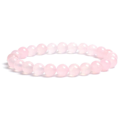 Natural Stone Bead Bracelet - Amethyst Crystal Quartz Aquamarine Jade Agate Elastic Bangle Jewelry for Women & Men