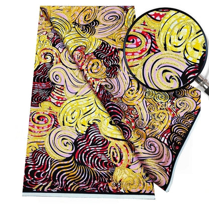 Original African Wax Print Fabric - 6 Yards 100% Cotton Nigerian Ankara Sewing Material for Women’s Dresses