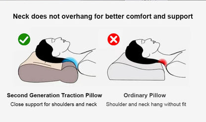 Sleep Neck Care Pillow – Zoning Design Low Pillow for Adults, Washable Knitted Pillow Core for Home & Hotel Use