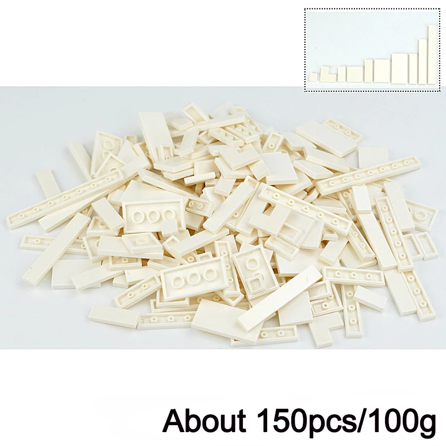 150-Piece DIY Building Blocks Set - Multicolor Flat Tile Construction Parts for Creative Educational Play and Crafts
