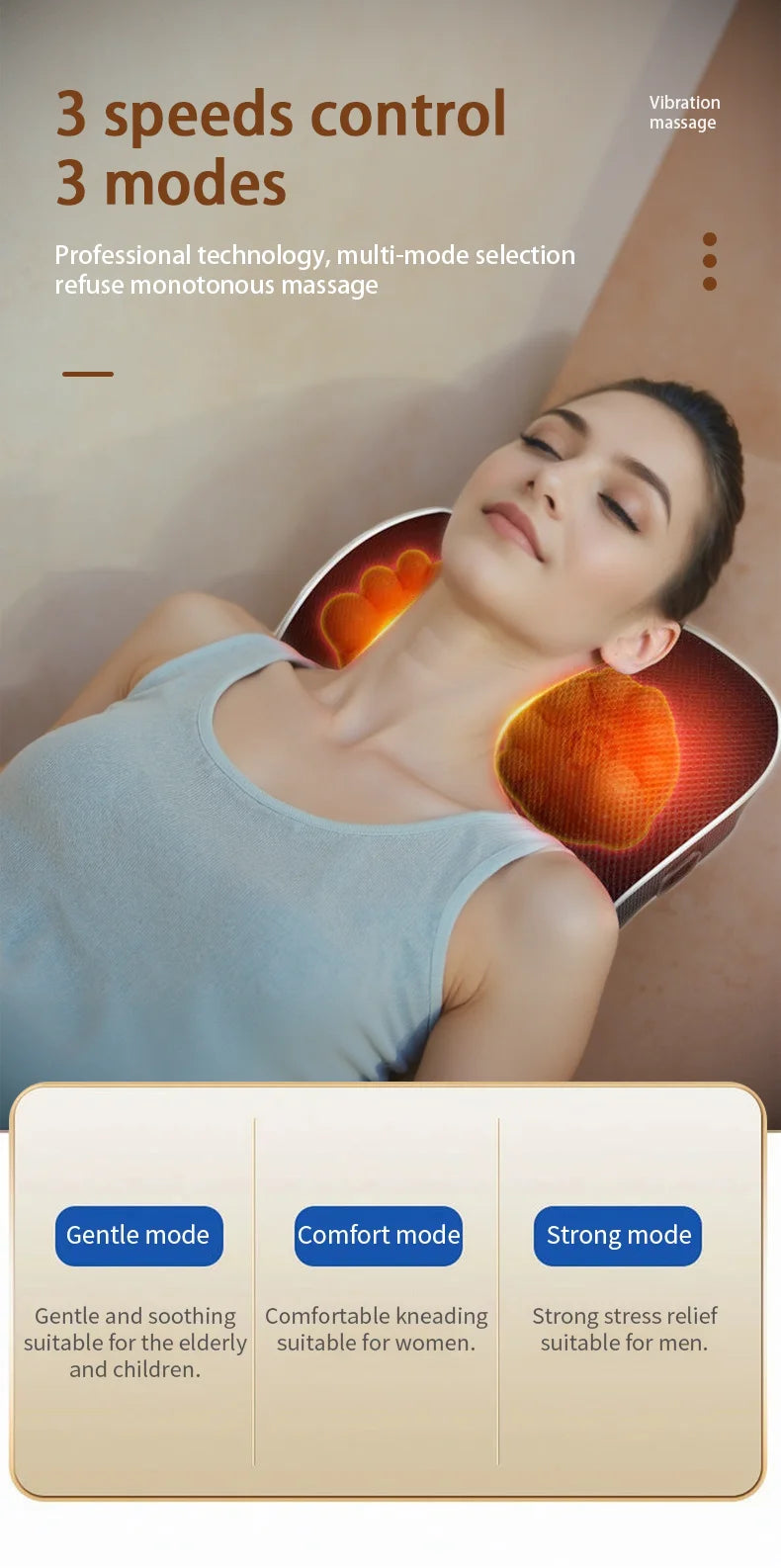 Electric Shiatsu Neck & Back Massager Pillow with Heating & Vibration – Manufacturer Direct Cervical Traction Body Massager for Car
