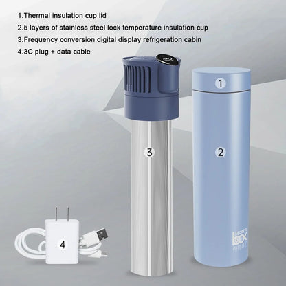 Portable Insulin Cooler Box - USB Rechargeable Cooling Cup with LCD Display & Automatic Temperature Control
