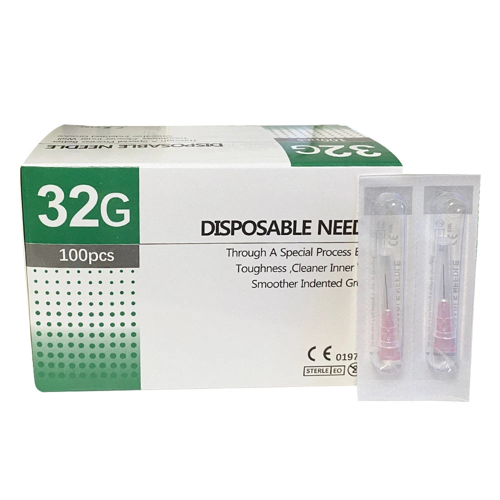 30G-34G Painless Injection Needles — Transparent Syringe Glue Clear Tip Caps, Pharmaceutical Needles (1.5/2.5/4/6mm)