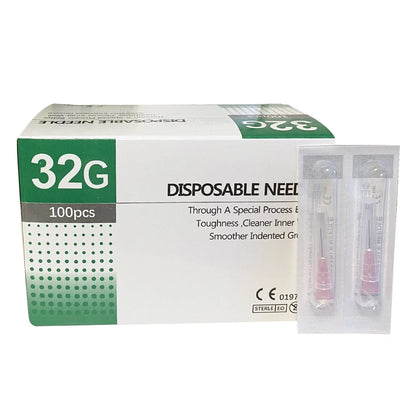 30G-34G Painless Injection Needles — Transparent Syringe Glue Clear Tip Caps, Pharmaceutical Needles (1.5/2.5/4/6mm)