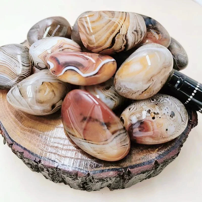 Big Silk Agate Raw Stone – Unengraved Pebble Handle Piece for DIY Jewelry, Gemstones & Stone Landscaping