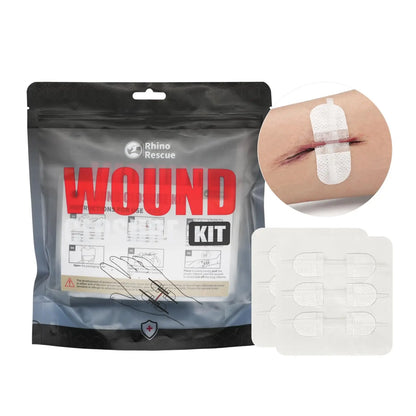 RHINO RESCUE Zip Stitch Laceration Closure Kit — Wound Closure Strips with Dressings, Suture-Free Care