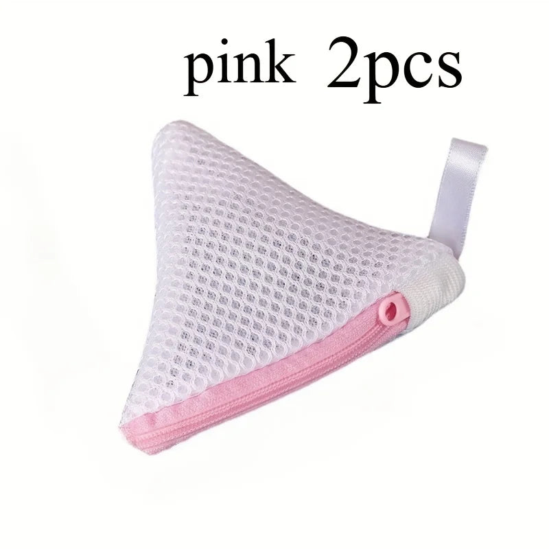 2PCS Zipper Laundry Bags for Socks & Small Items – Corner Design Mesh Laundry Wash Bags, Detergent Compatible
