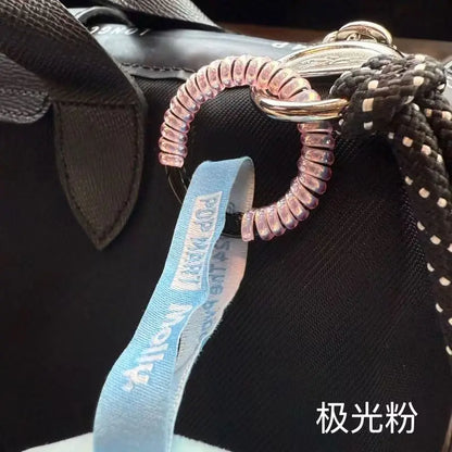 Labubu Anti-Drop Silicone Keychain — Colorful Winding Rope with Protective Ring, Fixed Safety Buckle