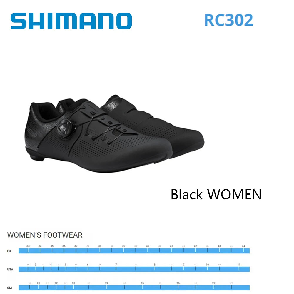 SHIMANO SH-RC302 Road Cycling Shoes - Glass Fiber Reinforced Nylon Self-Locking Bicycle Shoes