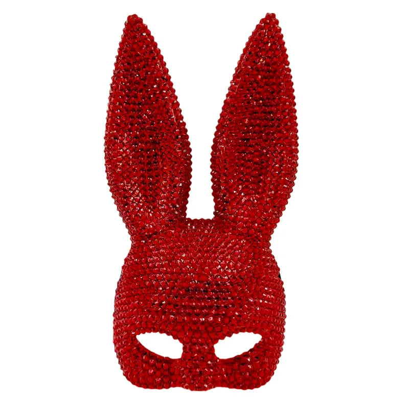 Halloween Sequin Rabbit Mask Costume – Masquerade Animal Cosplay Prop for Party, Performance, Comic Con & Drama Stage Wear