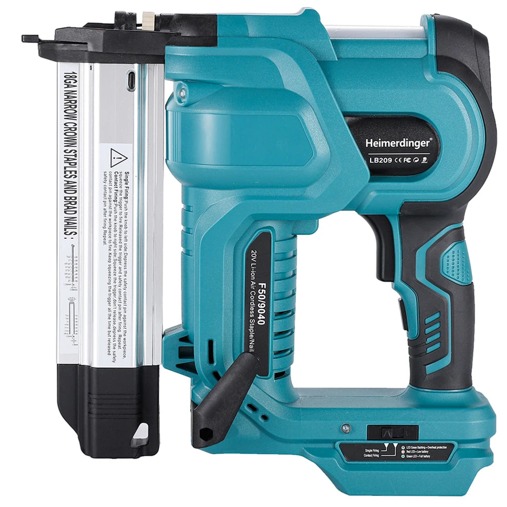 Cordless 18GA Nail & Staple Gun — 2-in-1 Nailer/Stapler, Makita Battery Compatible, 2 Modes, 500 Nails & Staples (Battery Not Included)