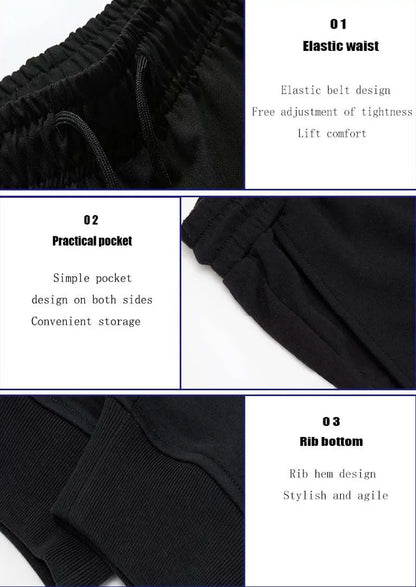 PUAIA Men’s Jogging Pants – Autumn Winter Sport Trousers, Loose Fit Fitness Streetwear Solid Color Outfit