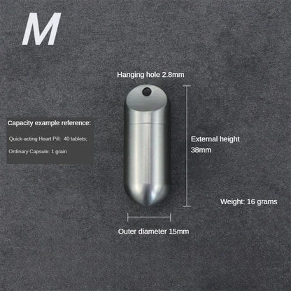 Portable Waterproof Metal Capsule Box – Mini Stainless Steel Pill Case Holder for Medicine, EDC Tool, and Seal Bottle