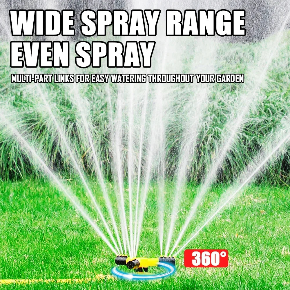 360-Degree Automatic Rotating Lawn Sprinkler - Large Area Coverage Garden Water Sprayer for Efficient Yard Irrigation