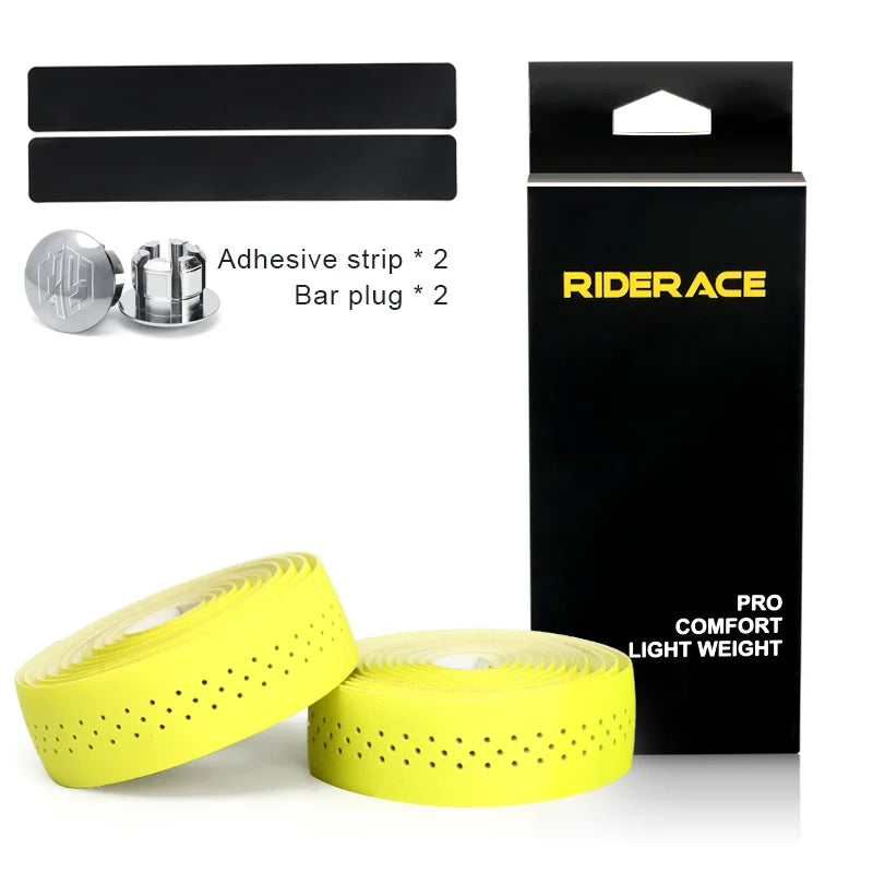 RIDERACE Bicycle Handlebar Tape – Anti-Slip PU EVA Breathable Damping Straps for Road Bike Anti-Vibration Grip