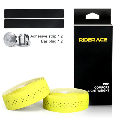 RIDERACE Bicycle Handlebar Tape – Anti-Slip PU EVA Breathable Damping Straps for Road Bike Anti-Vibration Grip