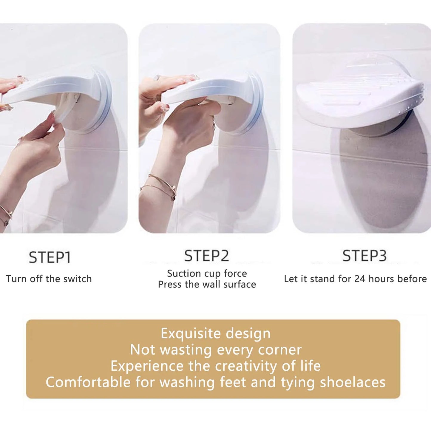 Bathroom Shower Foot Rest – Suction Cup with Thickened Material for Easy Installation, Polishing & Shoe Care
