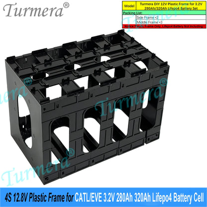 12V LiFePO4 Battery Cell Holder Frame - Flame-Retardant ABS/PC Case for CATL & EVE 105Ah–320Ah Cells