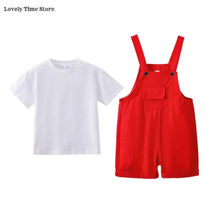 Kids Hip Hop Candy Color Overalls – Girls & Boys Suspender Shorts Jumpsuit Romper Streetwear