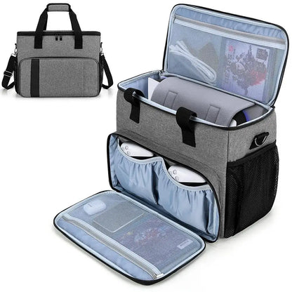 PS5 Controller Travel Bag — Hard Shell Game Console Carrying Case with Multiple Storage Pockets