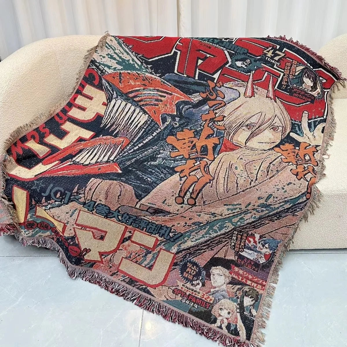 Anime Dragon Ball & One Piece Cotton Blanket – Decorative Sofa & Bed Throw