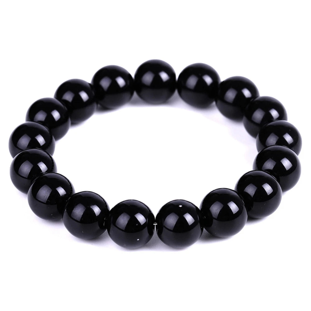 Black Obsidian Natural Stone Bracelet | Fat Relief, Blood Circulation & Anti-Anxiety Jewelry for Men & Women