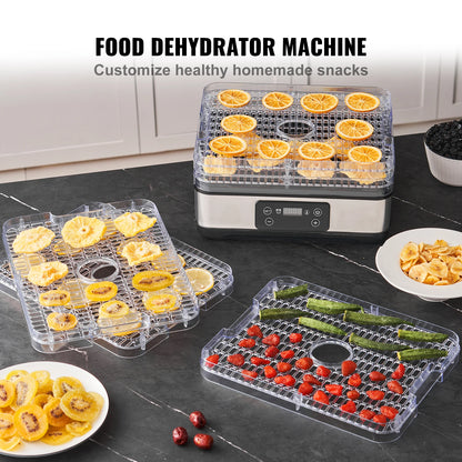 SucceBuy 5-Tray Electric Food Dehydrator – 300W Stainless Steel Dryer with Digital Timer & Adjustable Temperature