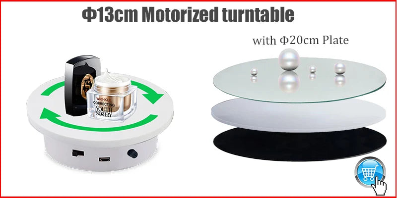 BFOLLOW 20/30/40cm Remote Control Electric Turntable – 360° Rotating Rechargeable Mirror Display Stand for Photography & Video