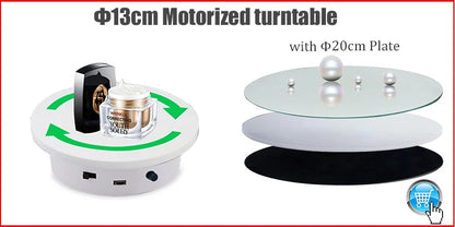 BFOLLOW 20/30/40cm Remote Control Electric Turntable – 360° Rotating Rechargeable Mirror Display Stand for Photography & Video