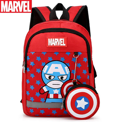 Disney Kids Backpacks - Captain America and Spider-Man Pattern School Bags for Boys, Lightweight Cute Knapsack for Preschool and Teens