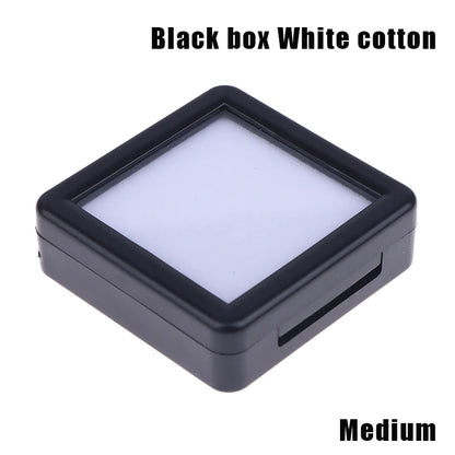 Transparent Glass Lid Gem Storage Box – Jewelry Display Case for Diamonds, Gemstones & Pendants Holder Container